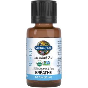 Garden of Life Essential Oils, 100% Organic & Pure Rosemary, Black Spruce & Fir Balsam Essential Oil – Breathe Blend for Diffusers, Home, Skin & Body Care, Clarifying, Clearing, Focusing, 0.5 fl oz