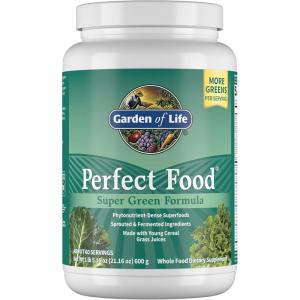 Garden of Life Perfect Food Super Green Formula – 14 Servings | 45 Superfoods, Greens, Fruit & Veggie Juice Superfood Powder Supplement, Probiotics & Organic Spirulina for Digestion & Immune Health(Unflavoured)