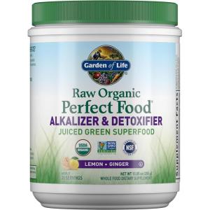 Garden of Life Raw Organic Perfect Food Alkalizer and Detoxifier, Lemon Ginger Flavored Superfood Powder Supplement, 30 Servings(Lemon and ginger)