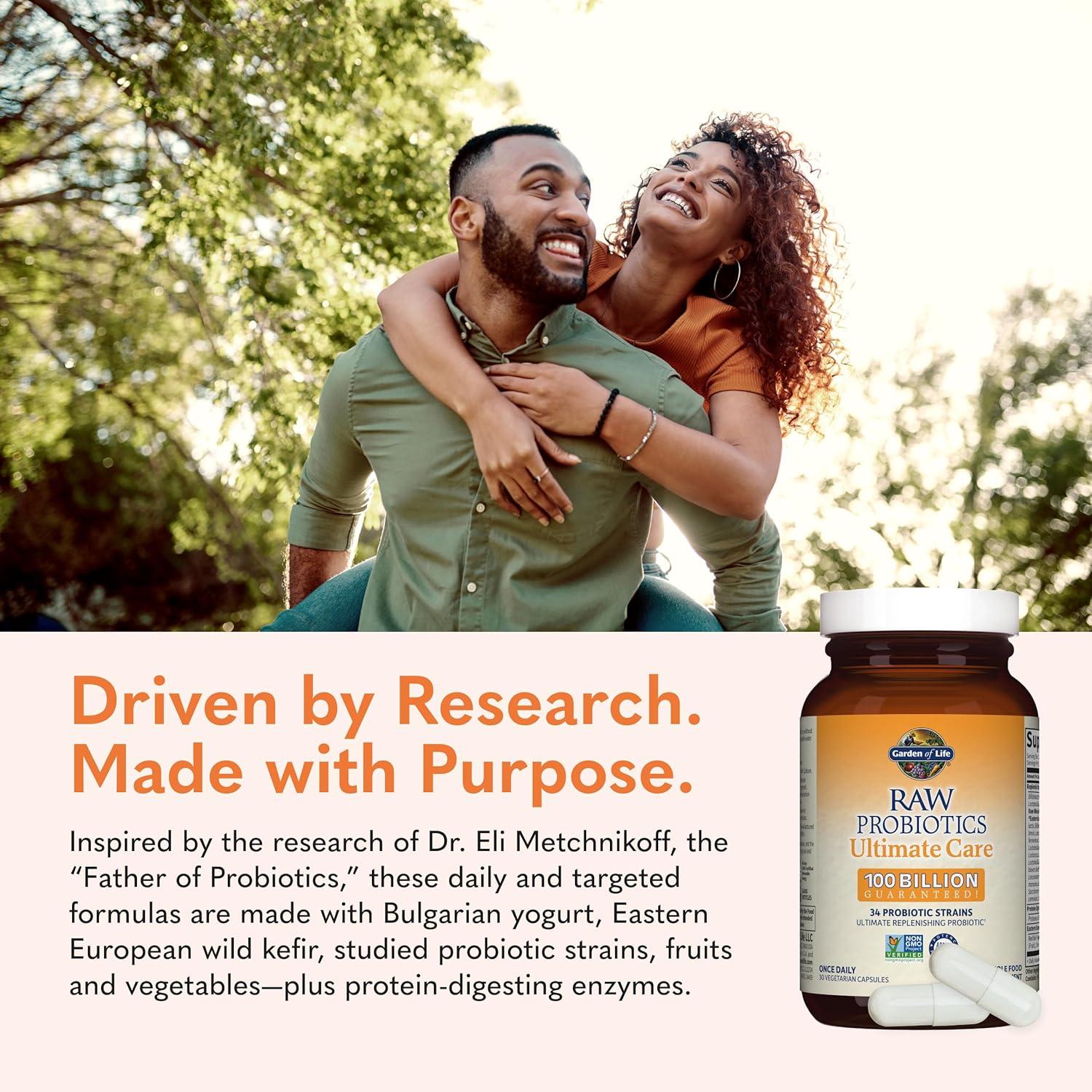 image:imageGarden of Life Raw Probiotics Ultimate Care 100 Billion CFU Dietary Supplement for Gut Health Support For Women amp Men 30 Vegetarian Capsules
