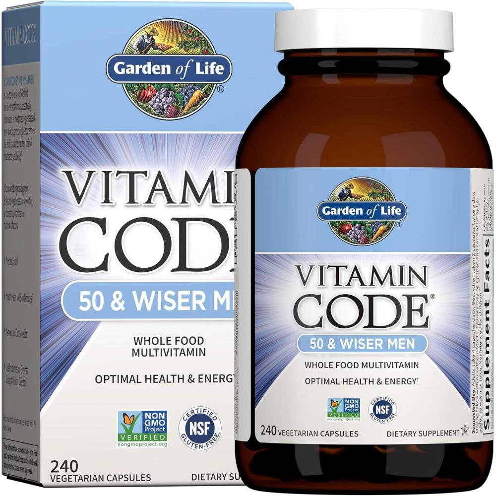 image:imageGarden of Life Multivitamin for Men  Vitamin Code 50 amp Wiser Mens Raw Whole Food Vitamin Supplement with Probiotics Vegetarian 120 Capsules240 Count Pack of 1
