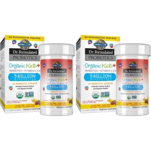 Garden of Life Dr. Formulated Probiotics Organic Kids+ – Digestive Health Support – Prebiotic Fiber & Vitamins C & D – Supports Immune Function – Shelf Stable – Strawberry Banana, 30 Yummy Chewables(30 Count (Pack of 2))