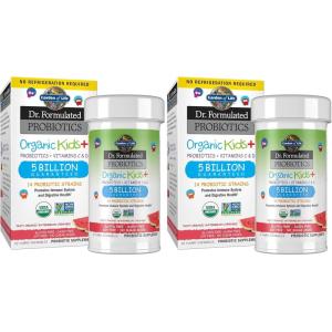 Garden of Life Dr. Formulated Probiotics Organic Kids+ plus Vitamin C & D – Watermelon – Gluten, Dairy & Soy Free Immune & Digestive Health Supplement, No Added Sugar, 30 Chewables (Shelf Stable)(30 Count (Pack of 2))