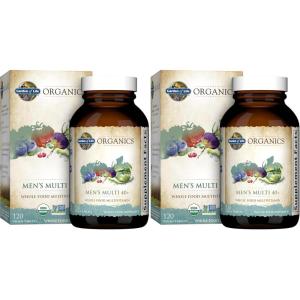 Garden of Life Organics Men’s 40+ Multivitamin with Prostate Support, B12 & Vitamins – Vegan Daily Whole Food Multivitamin, Non-GMO, Certified Organic, 60 Tablets(120 Count (Pack of 2))