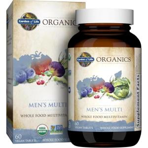 Garden of Life Organics Men’s Multivitamin with Prostate Support, B12 & Vitamins – Vegan Daily Whole Food Multivitamin, Non-GMO, Certified Organic, 60 Tablets