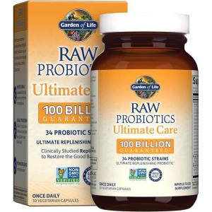 Garden of Life Raw Probiotics Ultimate Care – 100 Billion CFU – Dietary Supplement for Gut Health Support – For Women & Men – 30 Vegetarian Capsules