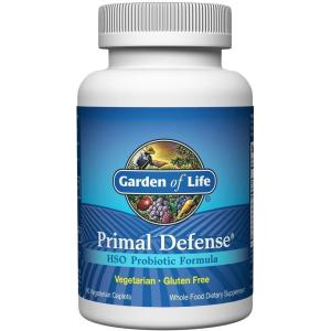 Garden of Life Primal Defense HSO Probiotic Formula – Vegetarian Blend of 12 Probiotics for Gastrointestinal Balance – Acidophilus, Lacto and Bifido Strains, Gluten Free – 90 Caplets